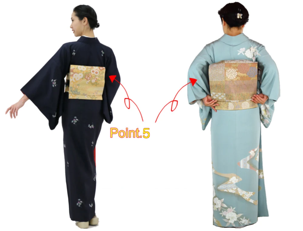 メーカーによる帯と後ろ姿の比較